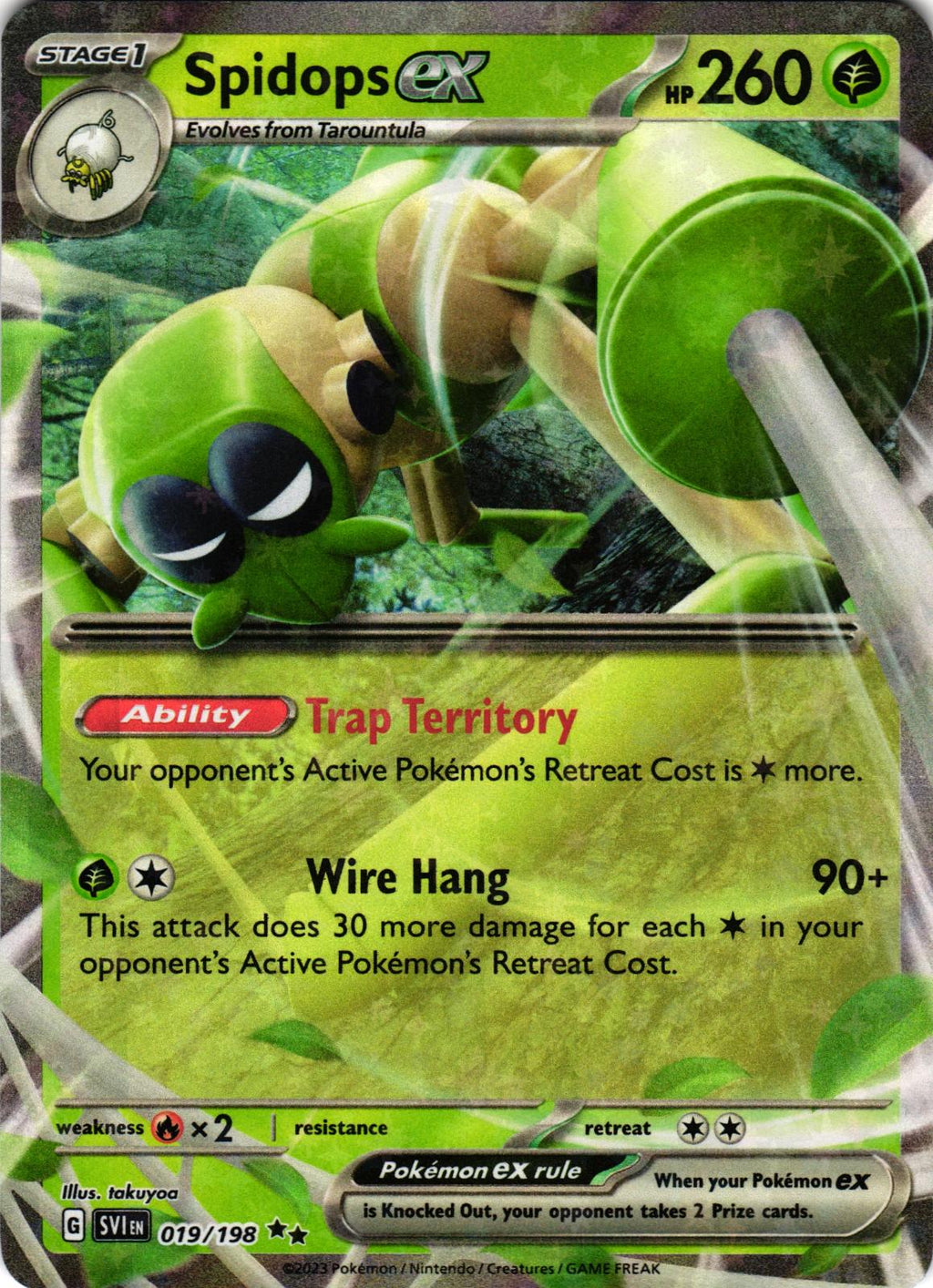 Spidops ex 019/198 Double Rare SVI: Scarlet & Violet - Pokemon