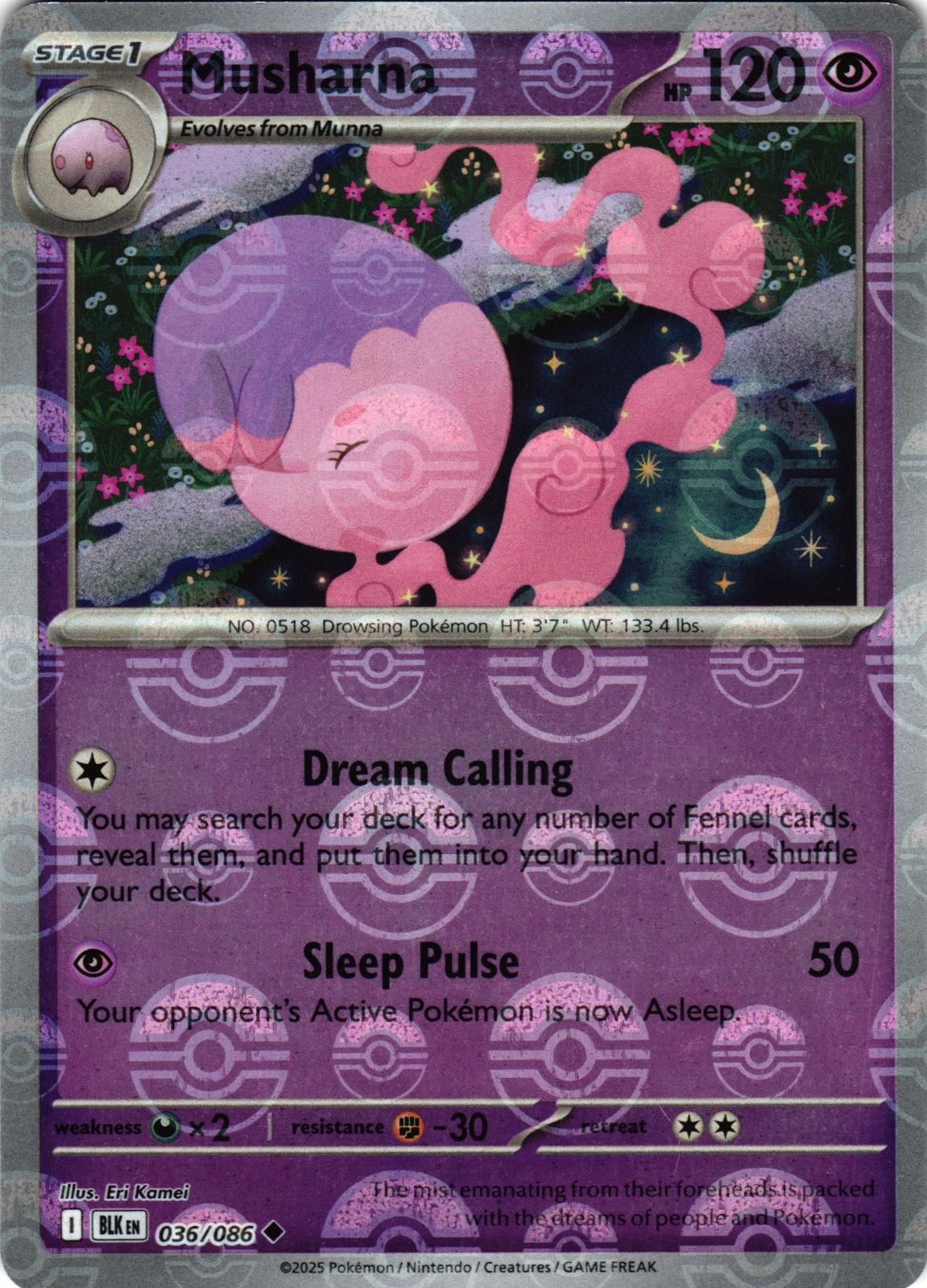 Musharna (Poke Ball Pattern) 036/086 Uncommon Black Bolt Pokemon