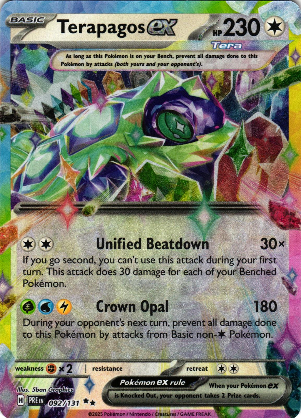 Terapagos ex 092/131 Double Rare PRE: Prismatic Evolutions - Pokemon