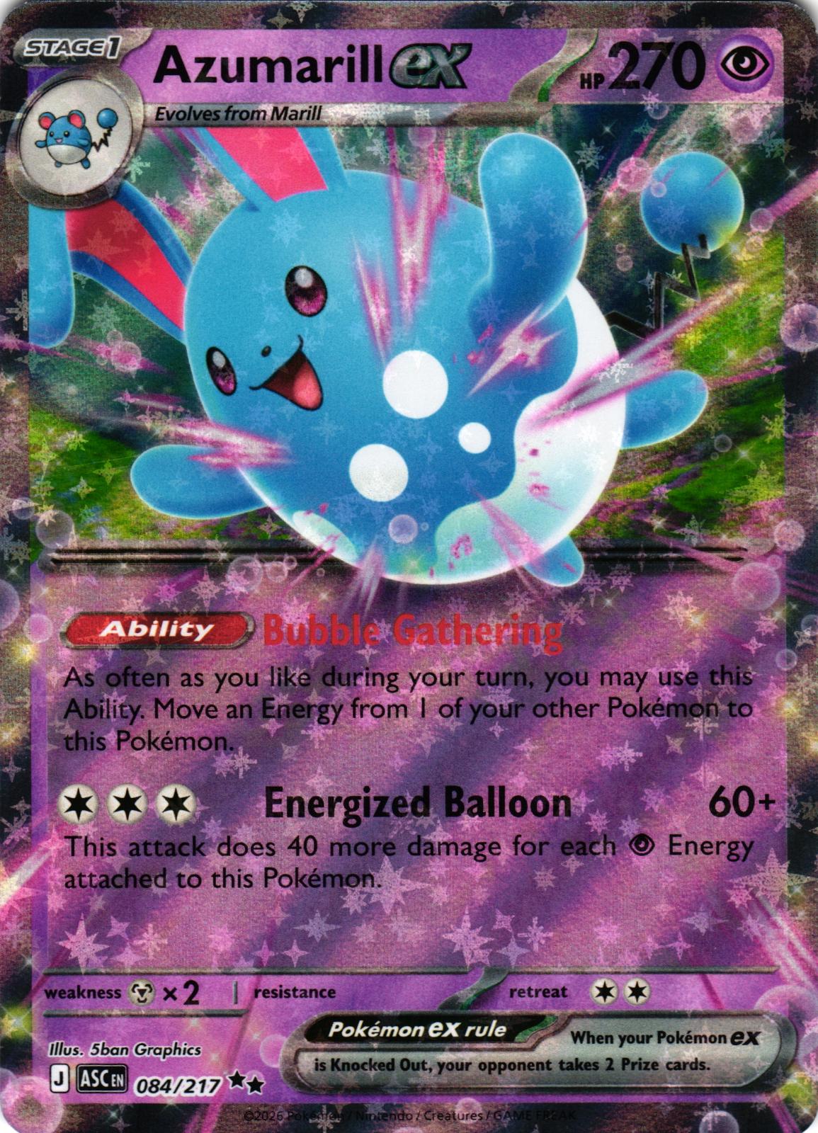 Azumarill ex 084/217 Double Rare Ascended Heroes Pokemon