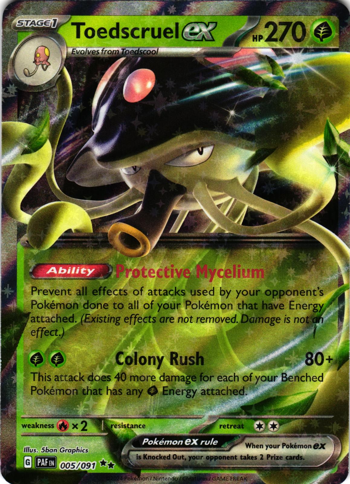 Toedscruel ex 005/091 Double Rare PAF: Paldean Fates - Pokemon