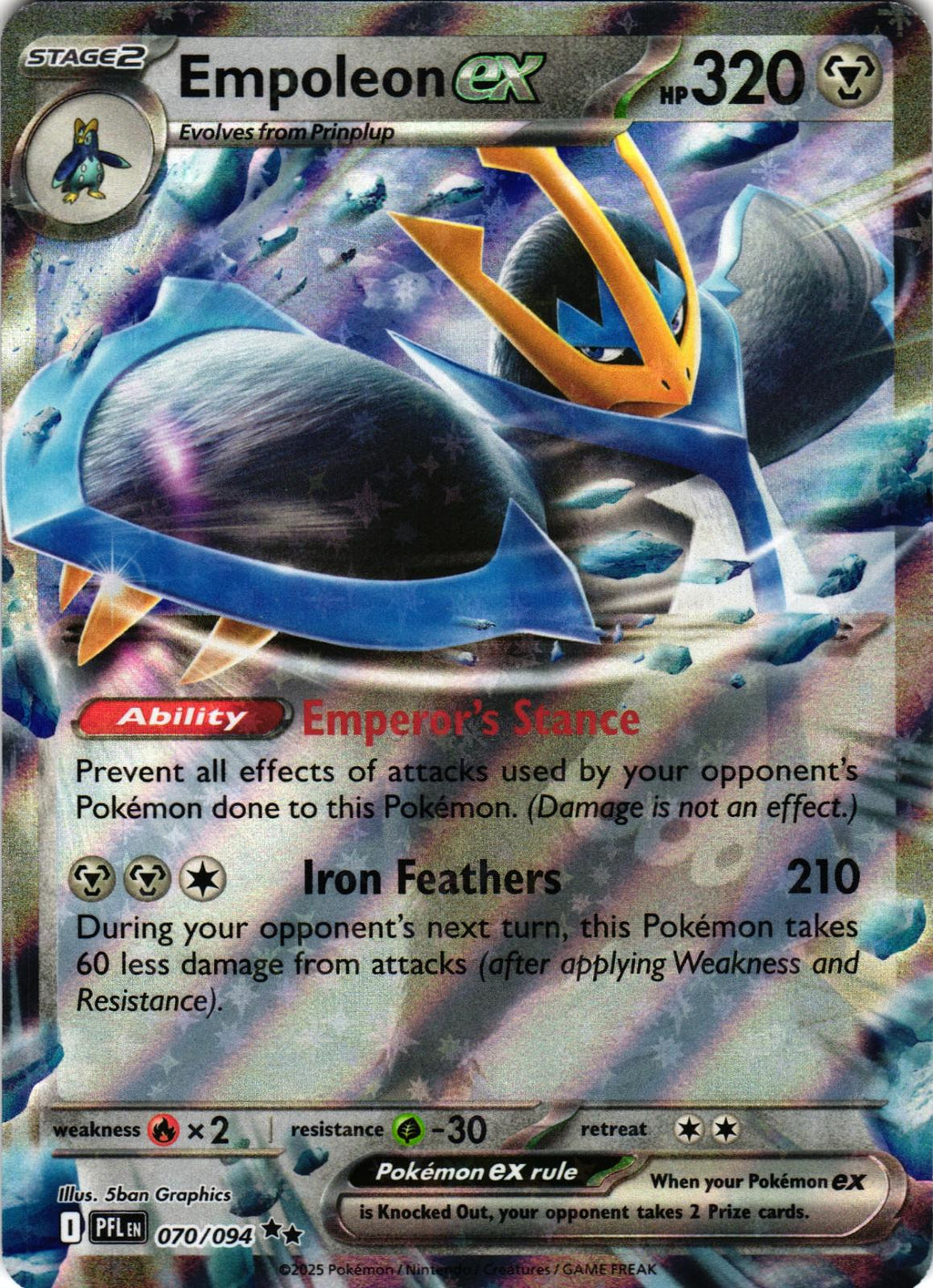 Empoleon ex 070/094 Double Rare PFL: Phantasmal Flames - Pokemon