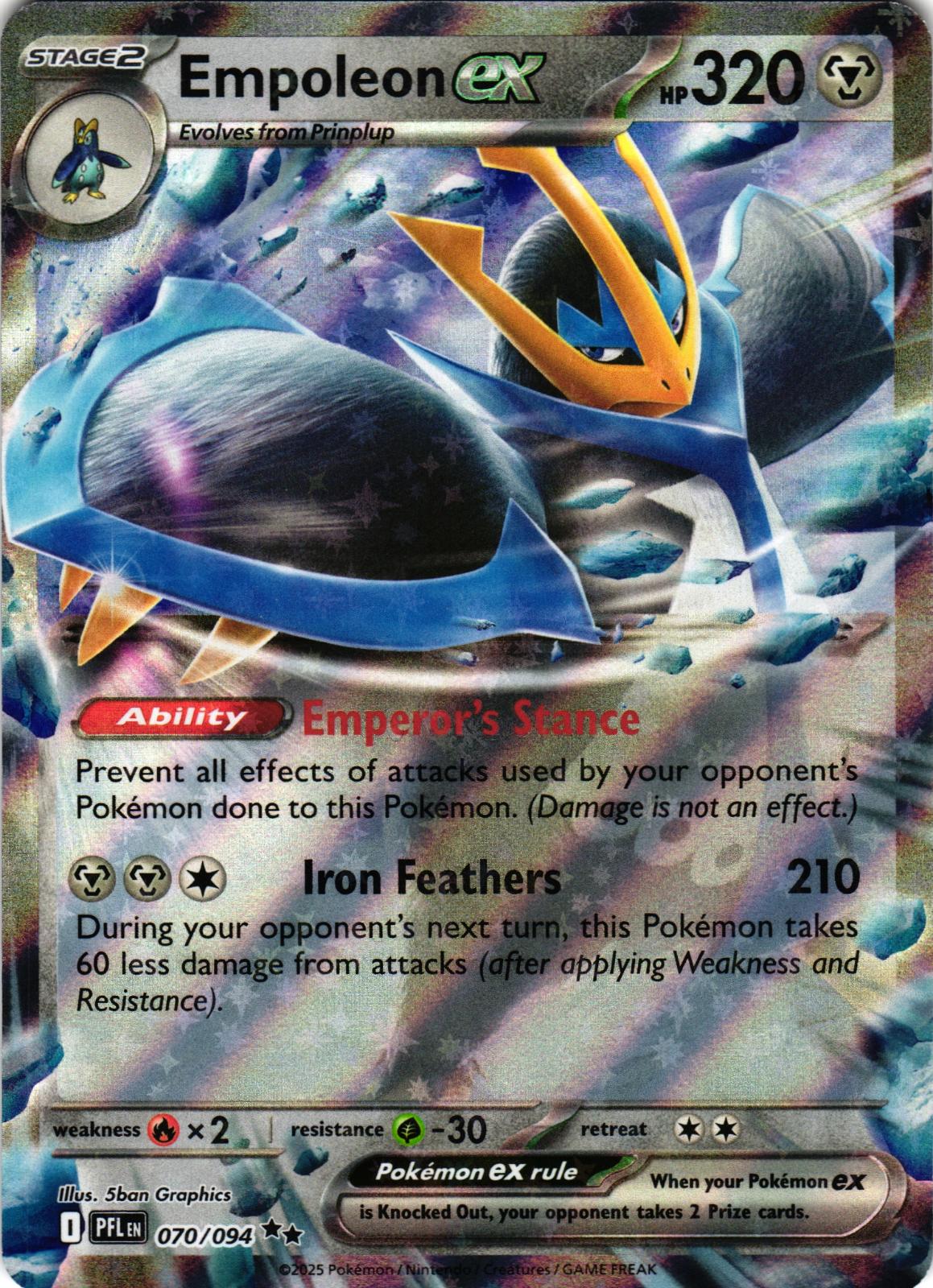 Empoleon ex 070/094 Double Rare PFL: Phantasmal Flames - Pokemon