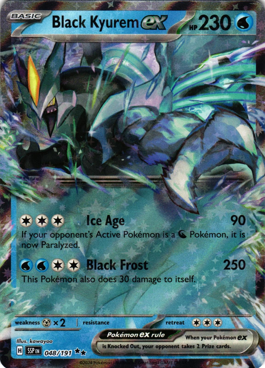 Black Kyurem ex 048/191 Double Rare SSP: Surging Sparks - Pokemon