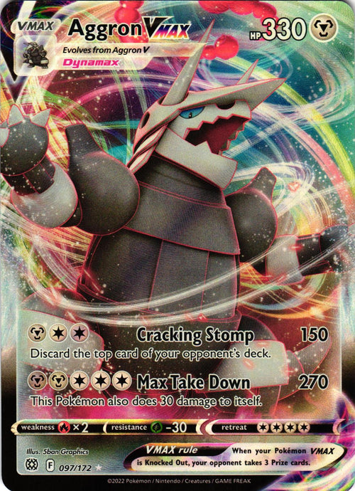 Aggron VMAX 097/172 VMAX Rare Brilliant Stars Pokemon