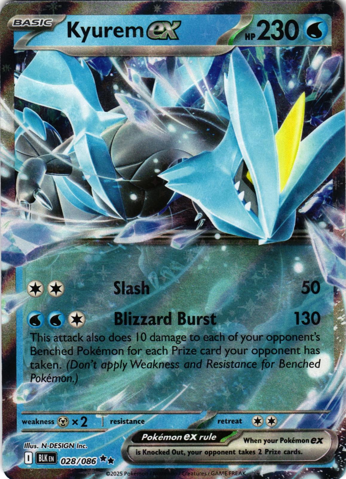 Kyurem ex 028/086 Double Rare BLK: Black Bolt - Pokemon