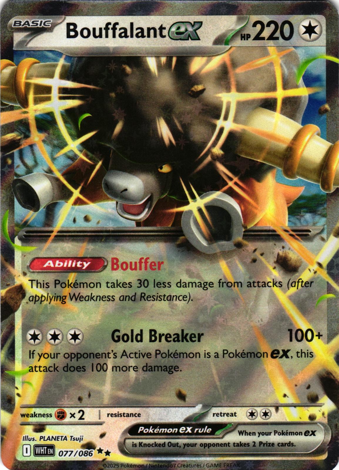 Bouffalant ex 077/086 Double Rare White Flare Pokemon