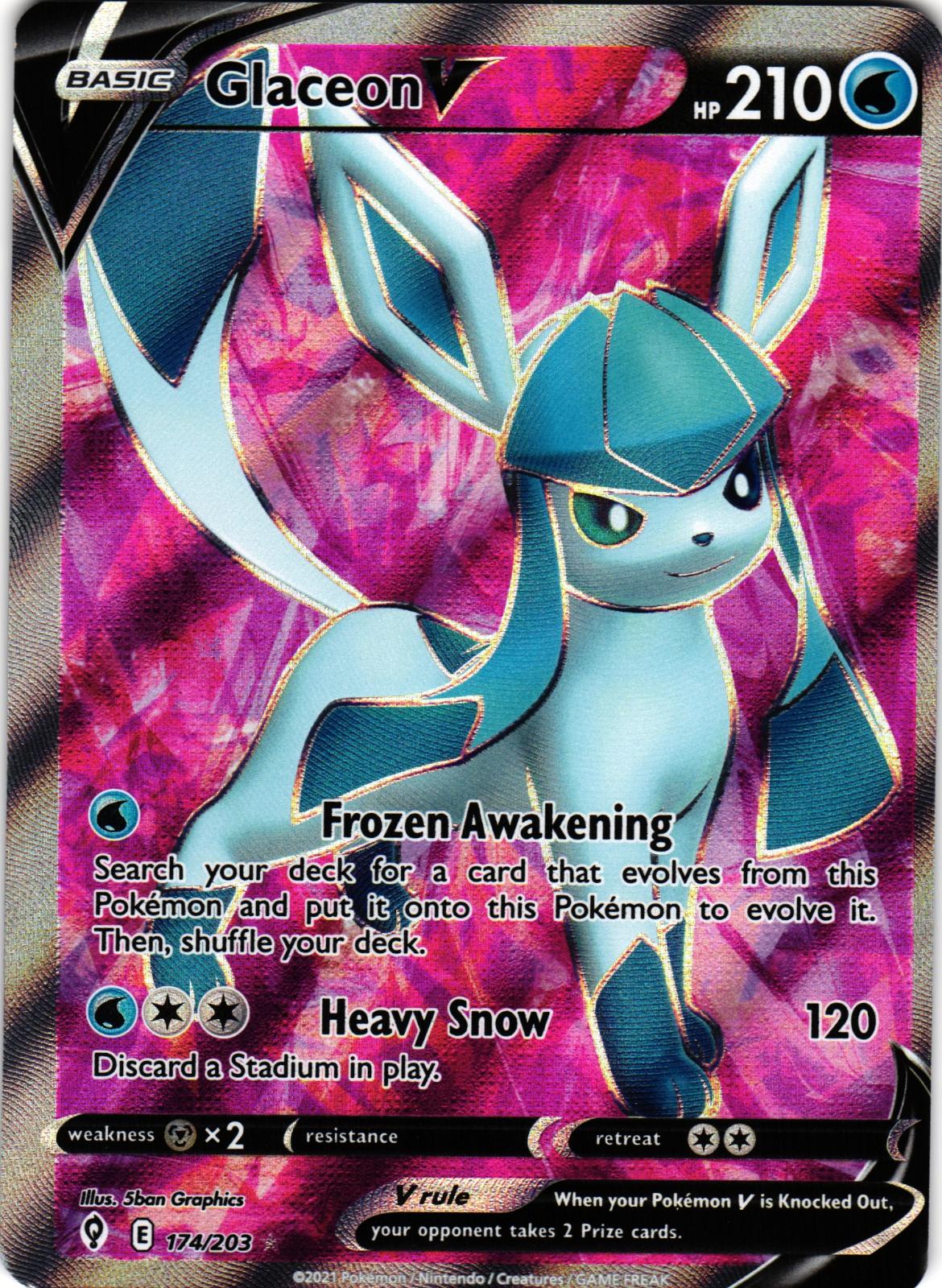 Glaceon V 174/203 Ultra Rare EVS: Evolving Skies - Pokemon