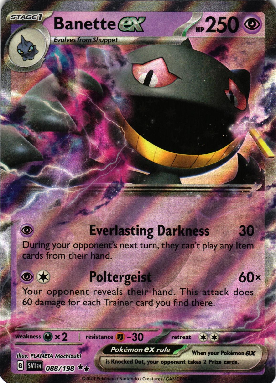 Banette ex 088/198 Double Rare Scarlet & Violet Pokemon