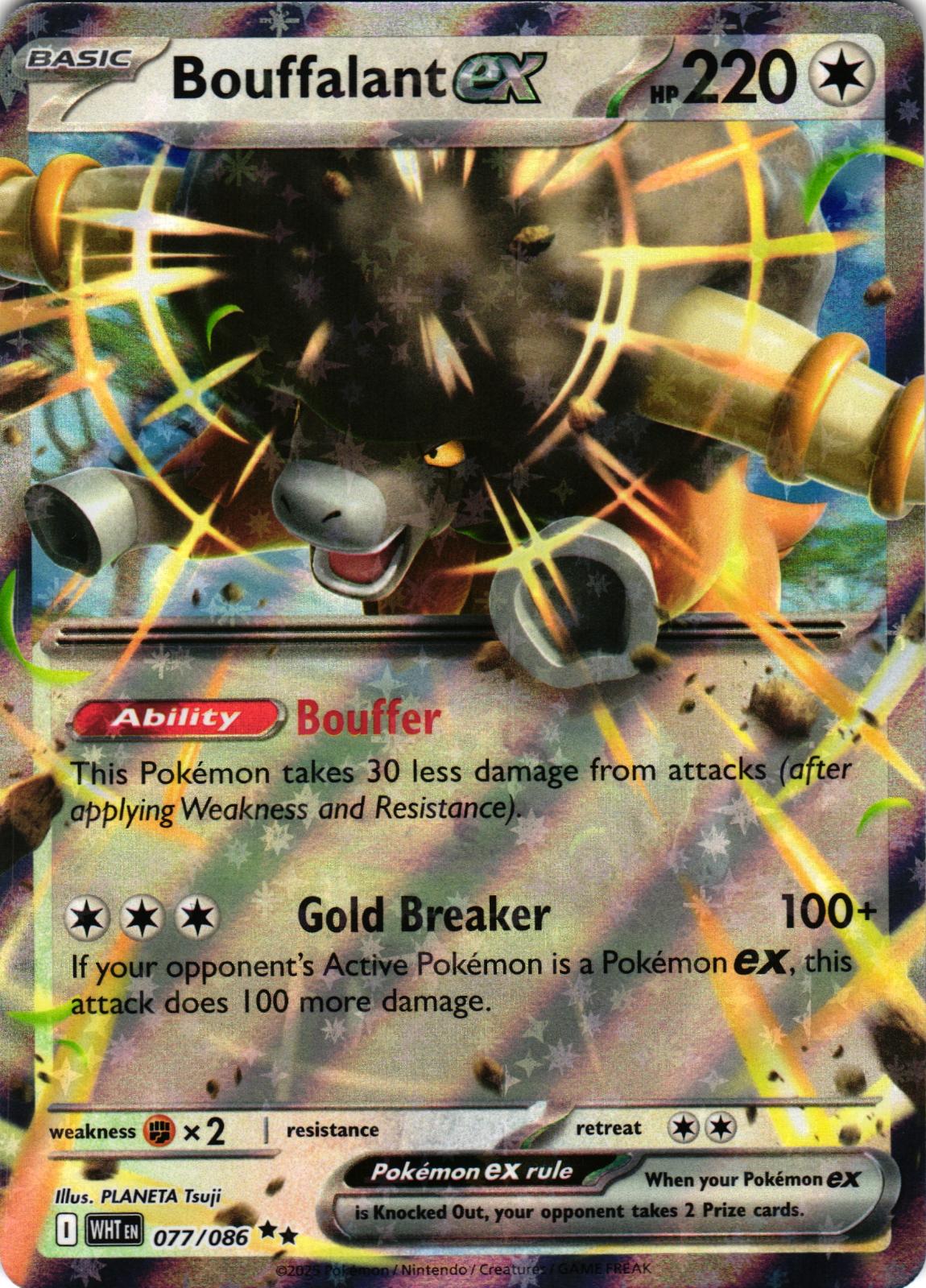 Bouffalant ex 077/086 Double Rare White Flare Pokemon