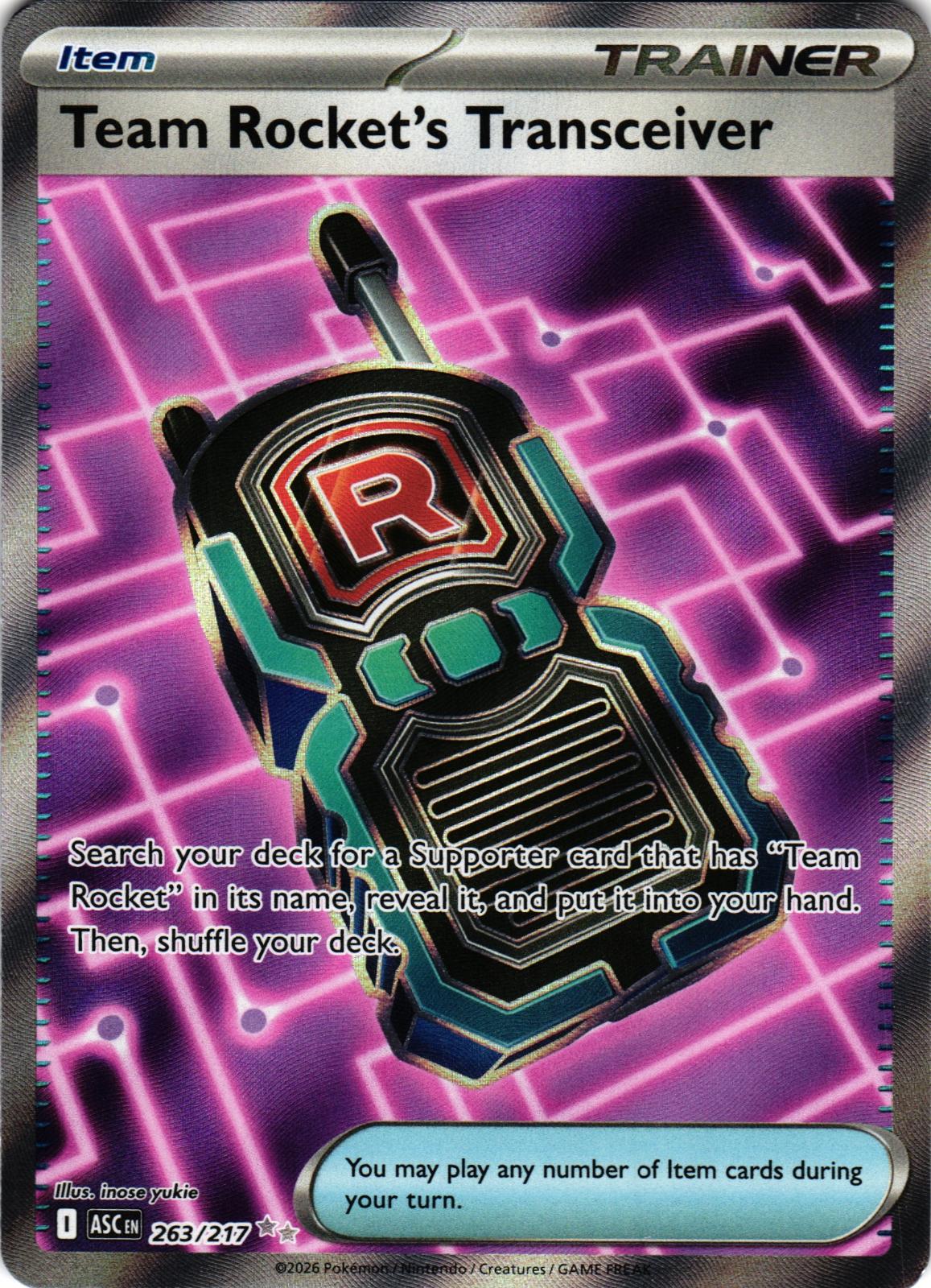 Team Rocket's Transceiver 263/217 Ultra Rare ASC: Ascended Heroes - Pokemon