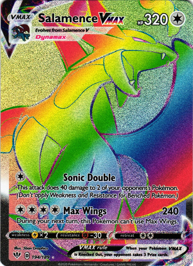 Salamence VMAX 194/189 Rainbow Rare DAA: Darkness Ablaze - Pokemon