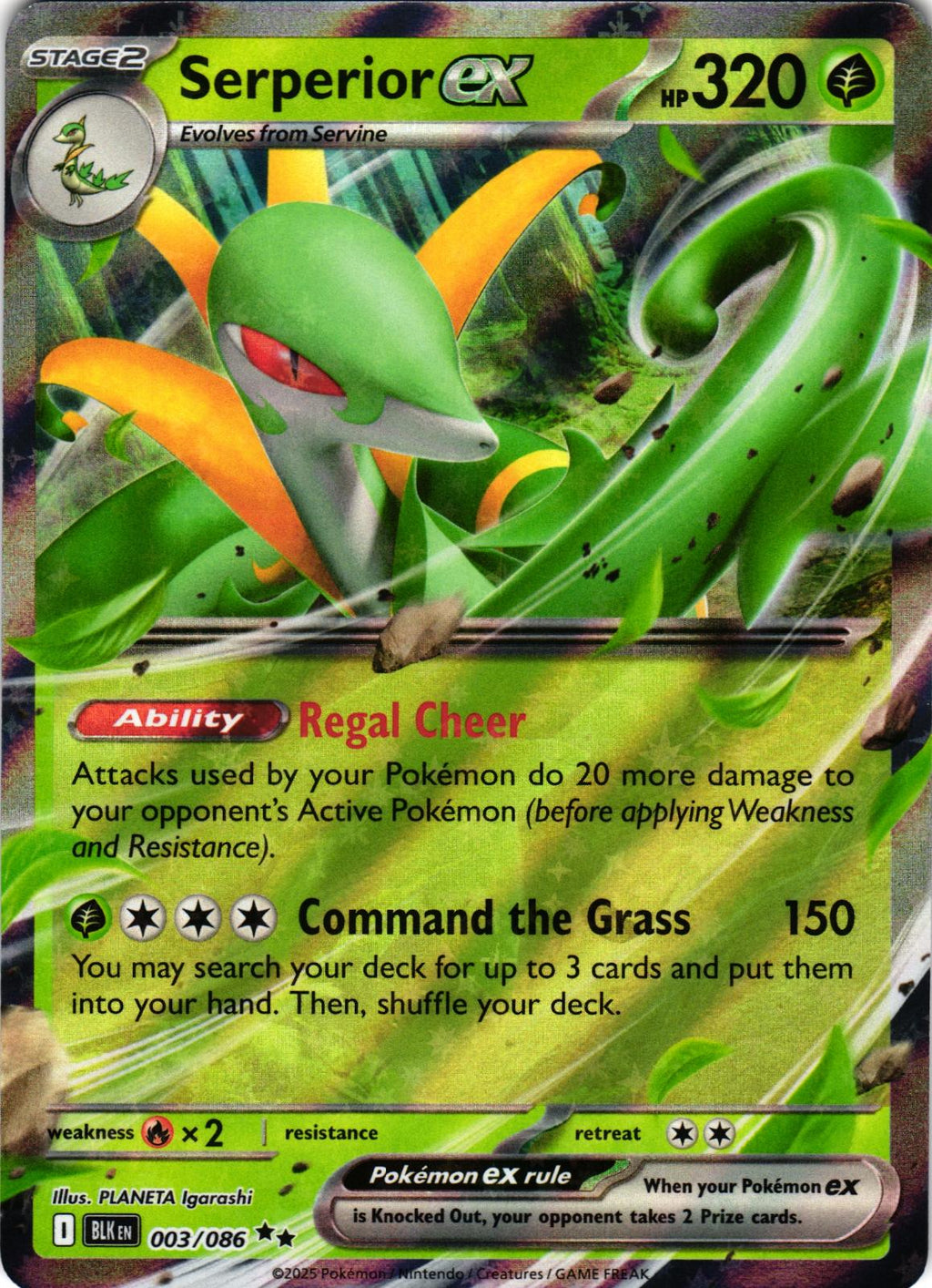 Serperior ex 003/086 Double Rare BLK: Black Bolt - Pokemon