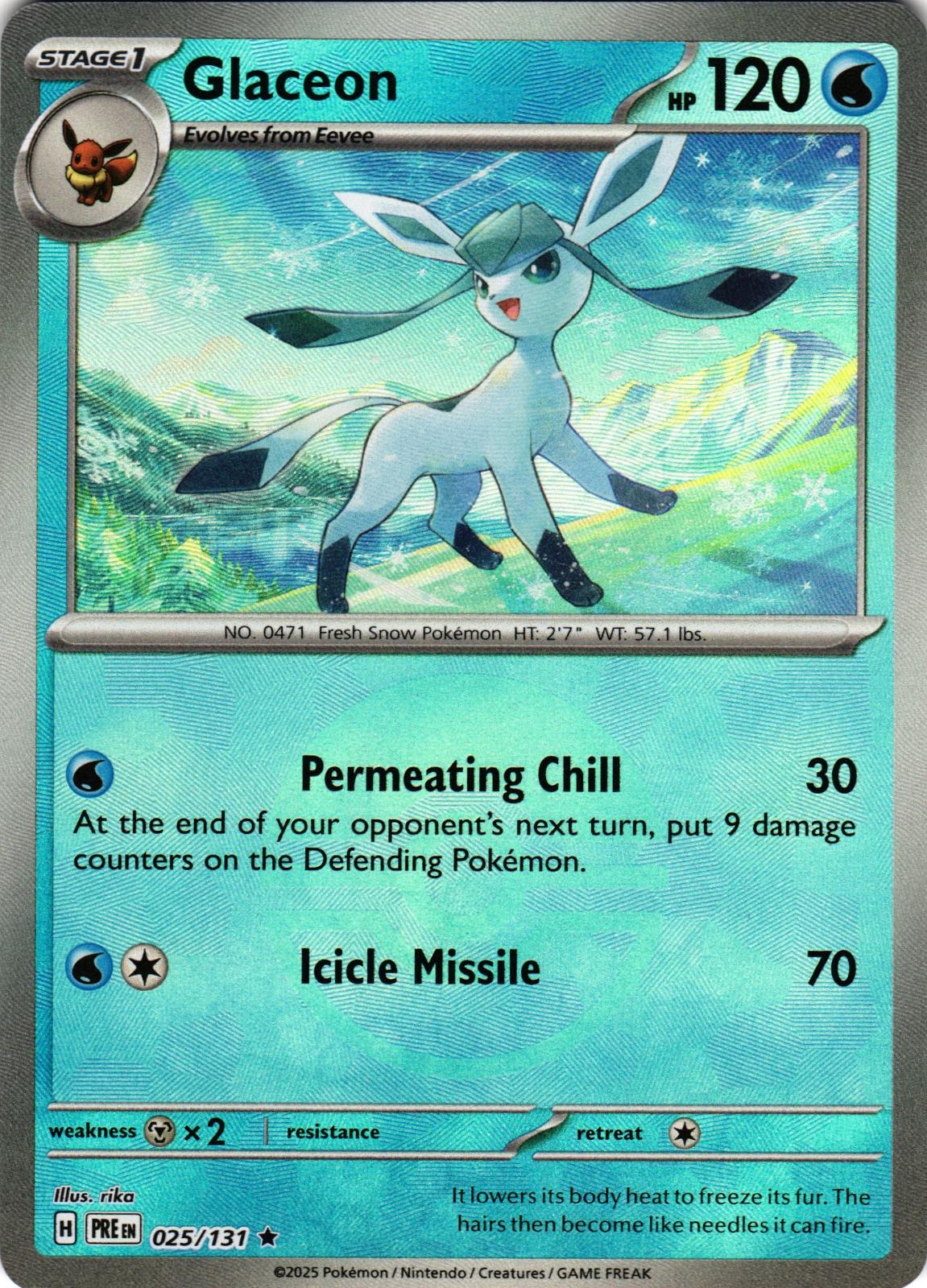 Glaceon (Poke Ball Pattern) 025/131 Rare PRE: Prismatic Evolutions - Pokemon