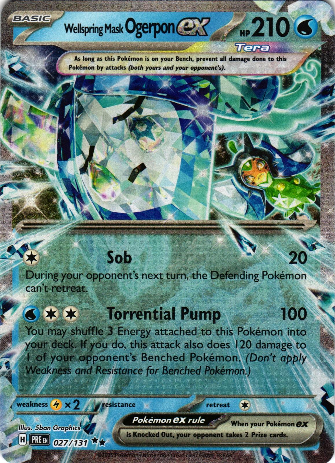 Wellspring Mask Ogerpon ex 027/131 Double Rare Prismatic Evolutions - Pokemon