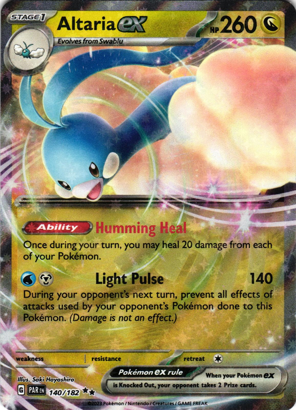Altaria ex 140/182 Double Rare PAR: Paradox Rift - Pokemon