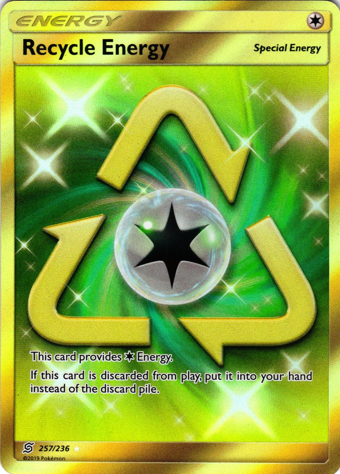 Recycle Energy 257/236 Secret Rare Unified Minds Pokemon