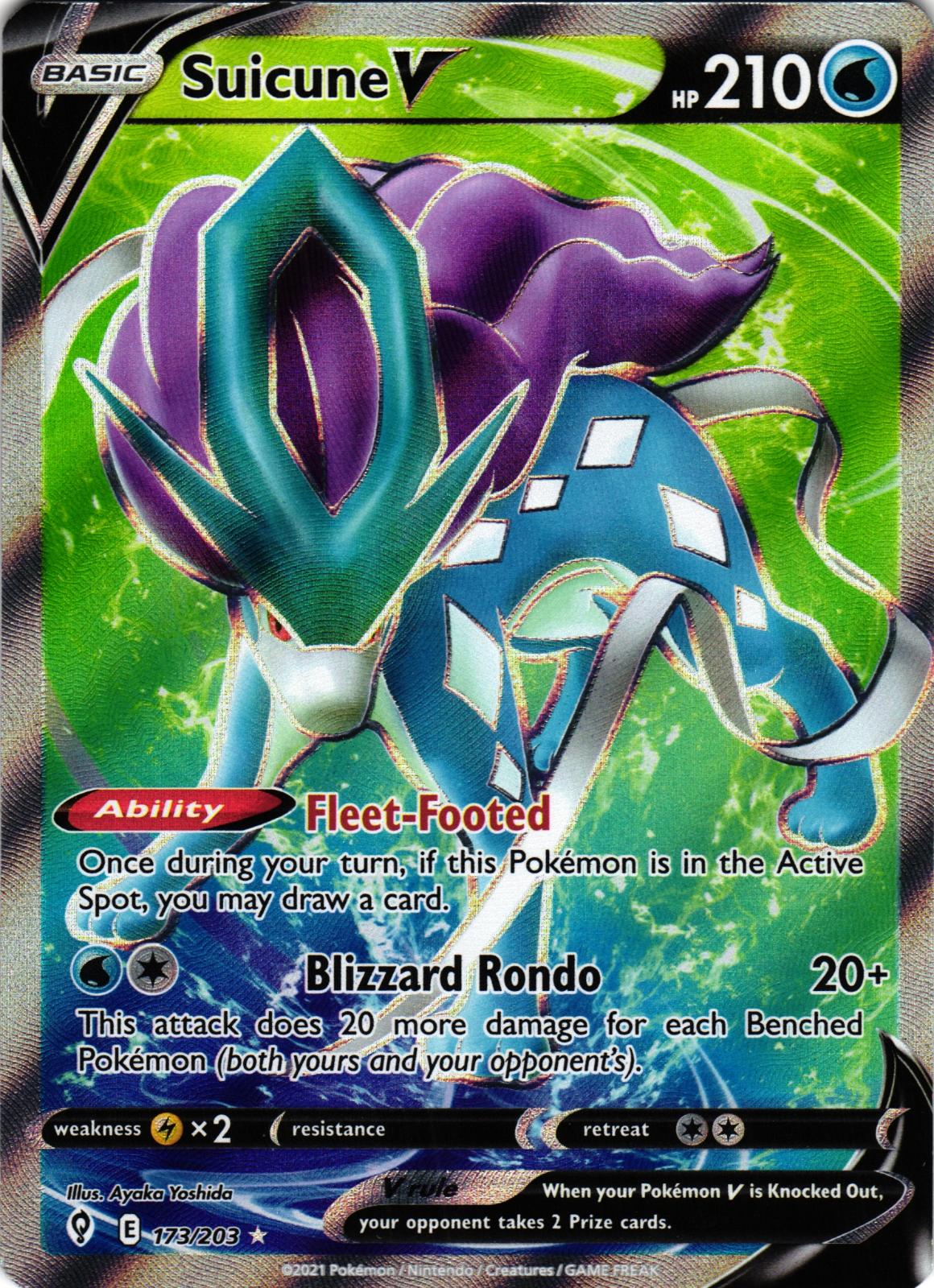Suicune V 173/203 Ultra Rare EVS: Evolving Skies - Pokemon