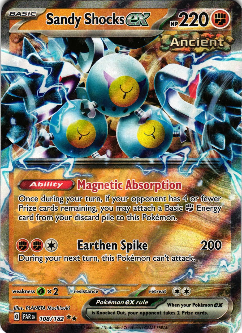 Sandy Shocks ex 108/182 Double Rare PAR: Paradox Rift - Pokemon