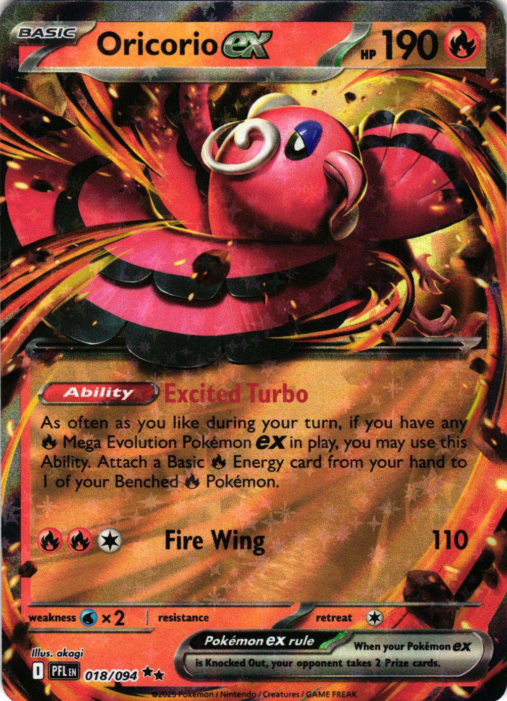 Oricorio ex 018/094 Double Rare PFL: Phantasmal Flames - Pokemon