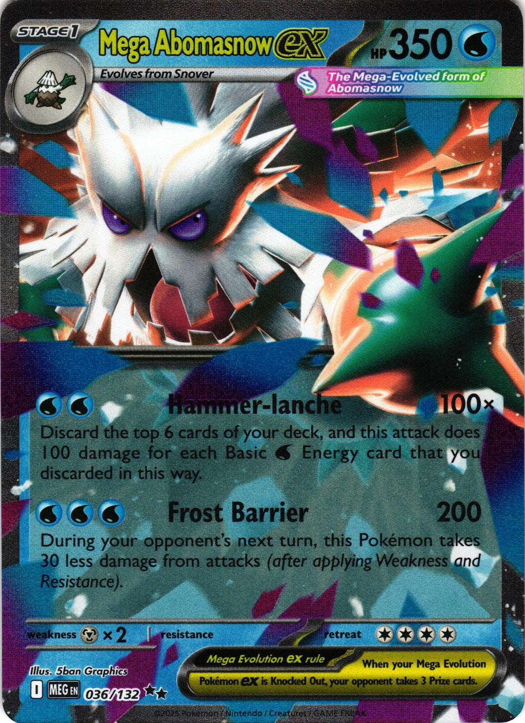 Mega Abomasnow ex 036/132 Double Rare MEG: Mega Evolution - Pokemon