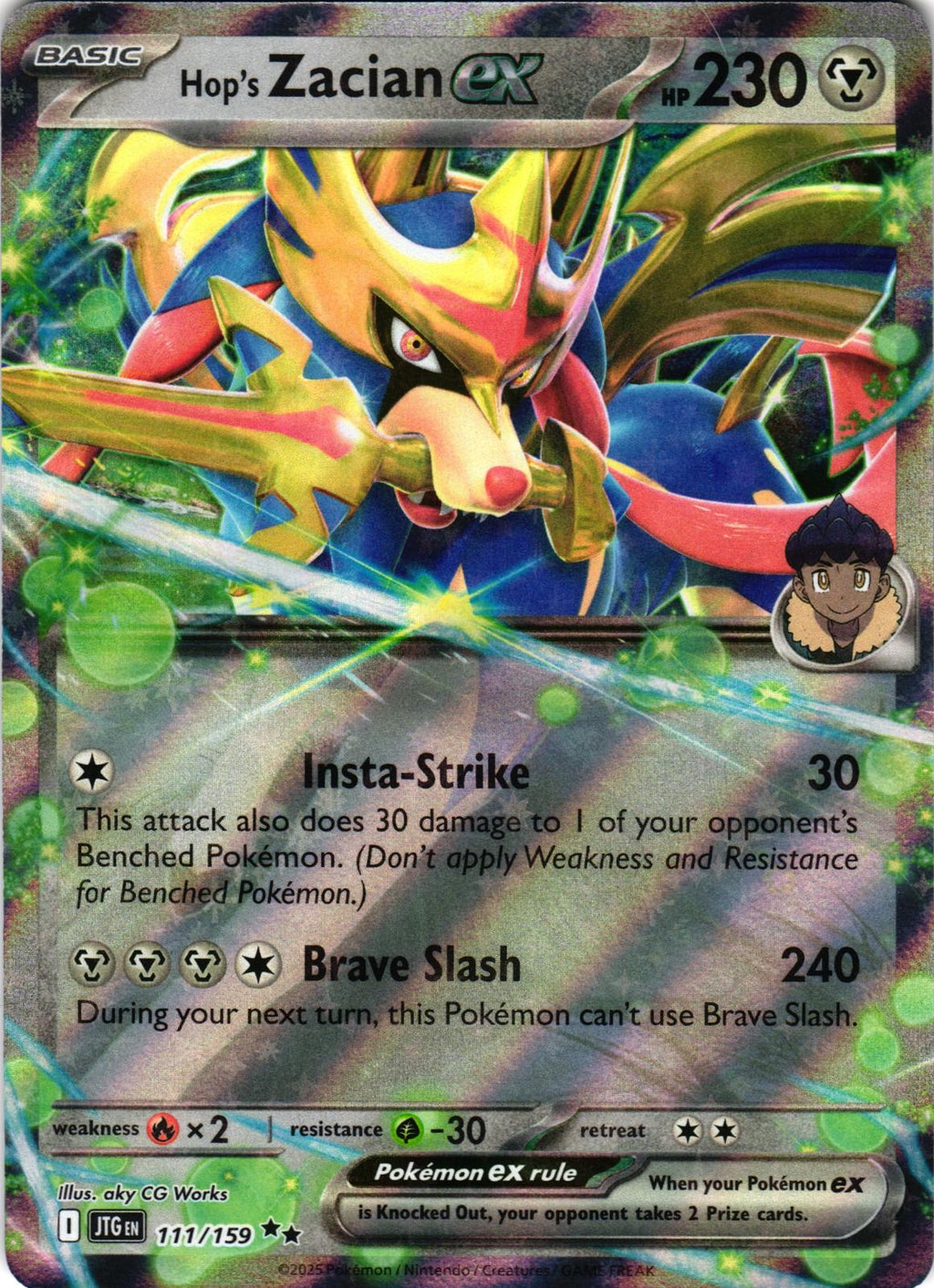 Hop's Zacian ex 111/159 Double Rare JTG: Journey Together - Pokemon