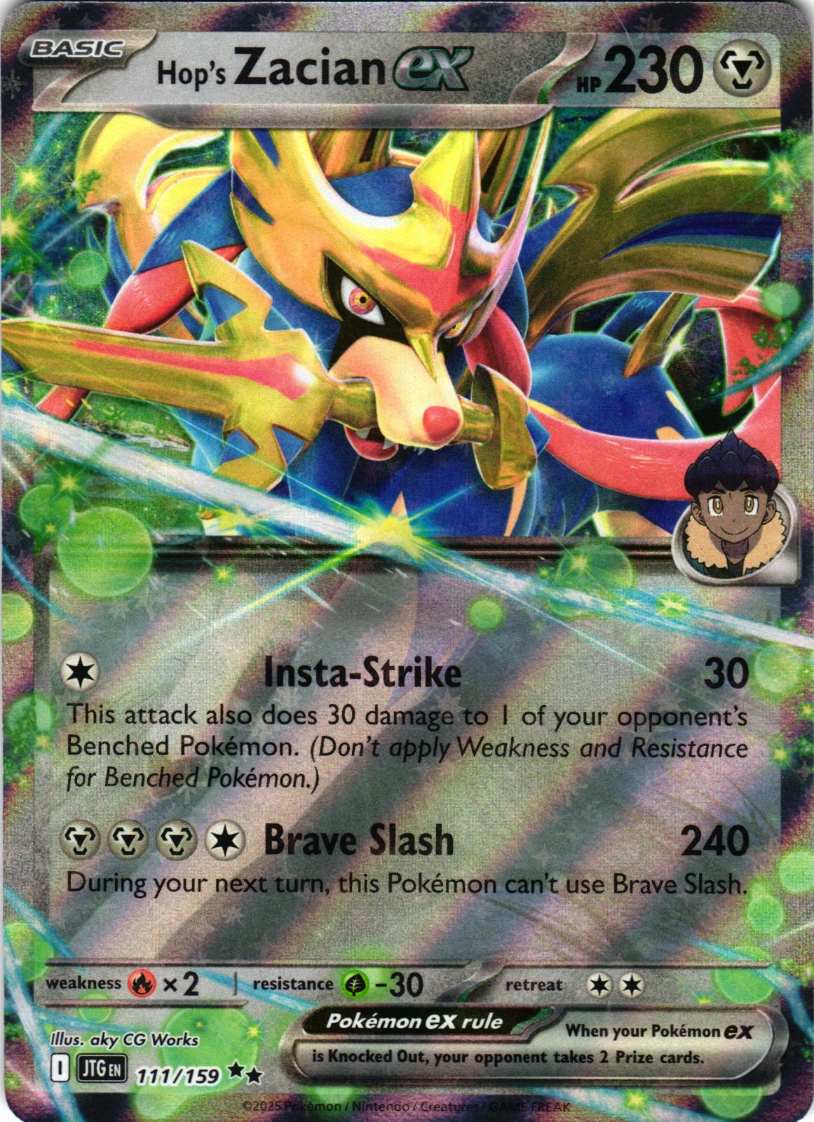 Hop's Zacian ex 111/159 Double Rare JTG: Journey Together - Pokemon