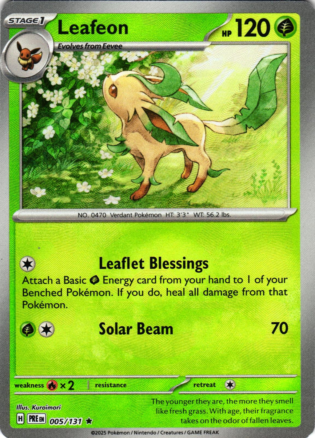 Leafeon (Poke Ball Pattern) 005/131 Rare PRE: Prismatic Evolutions - Pokemon