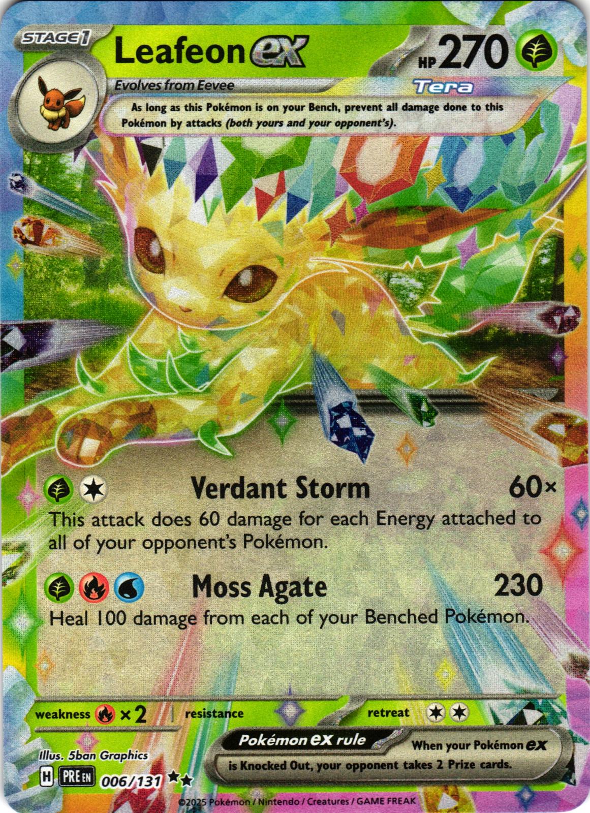 Leafeon ex 006/131 Double Rare PRE: Prismatic Evolutions - Pokemon