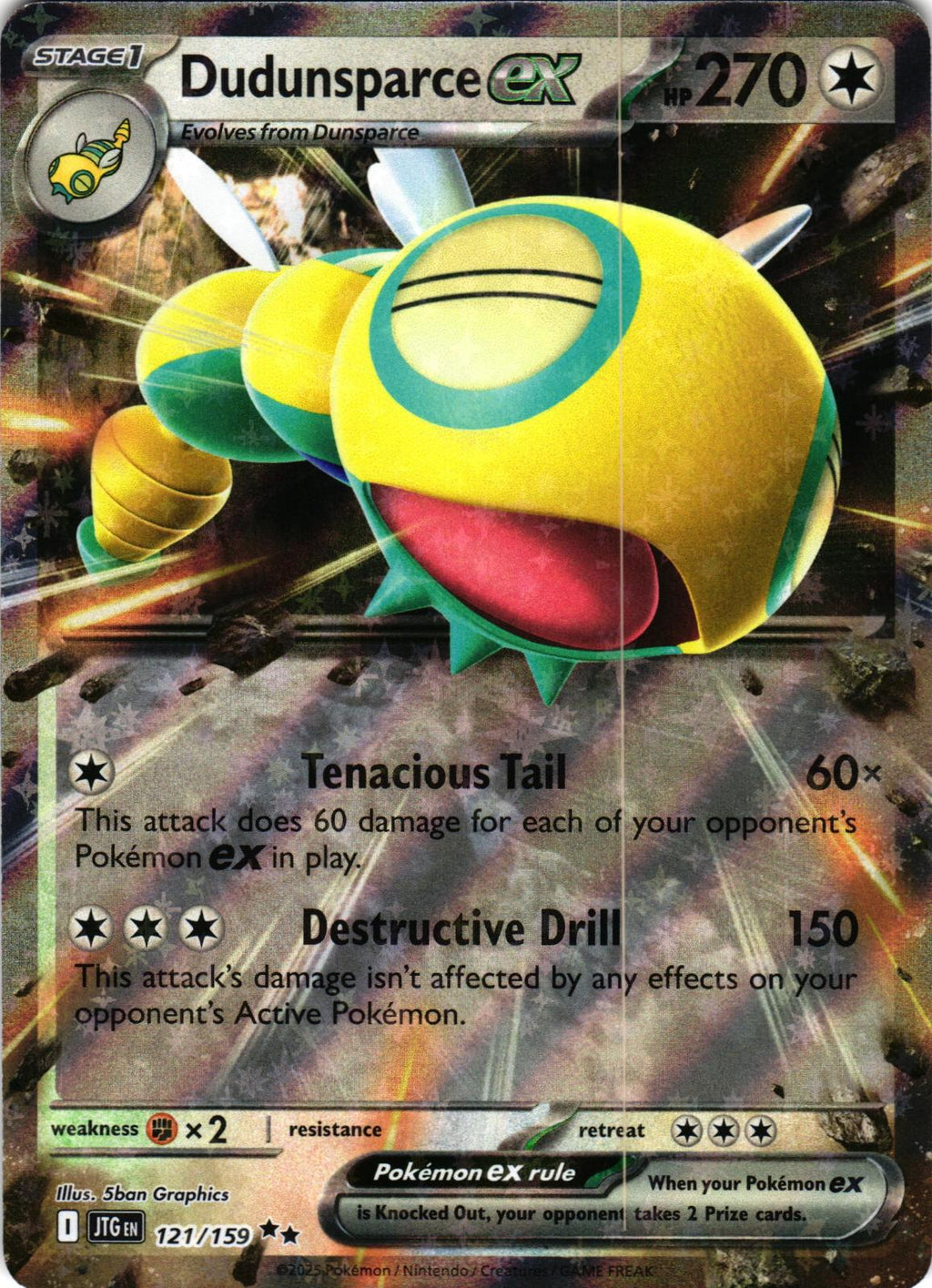 Dudunsparce ex 121/159 Double Rare JTG: Journey Together - Pokemon