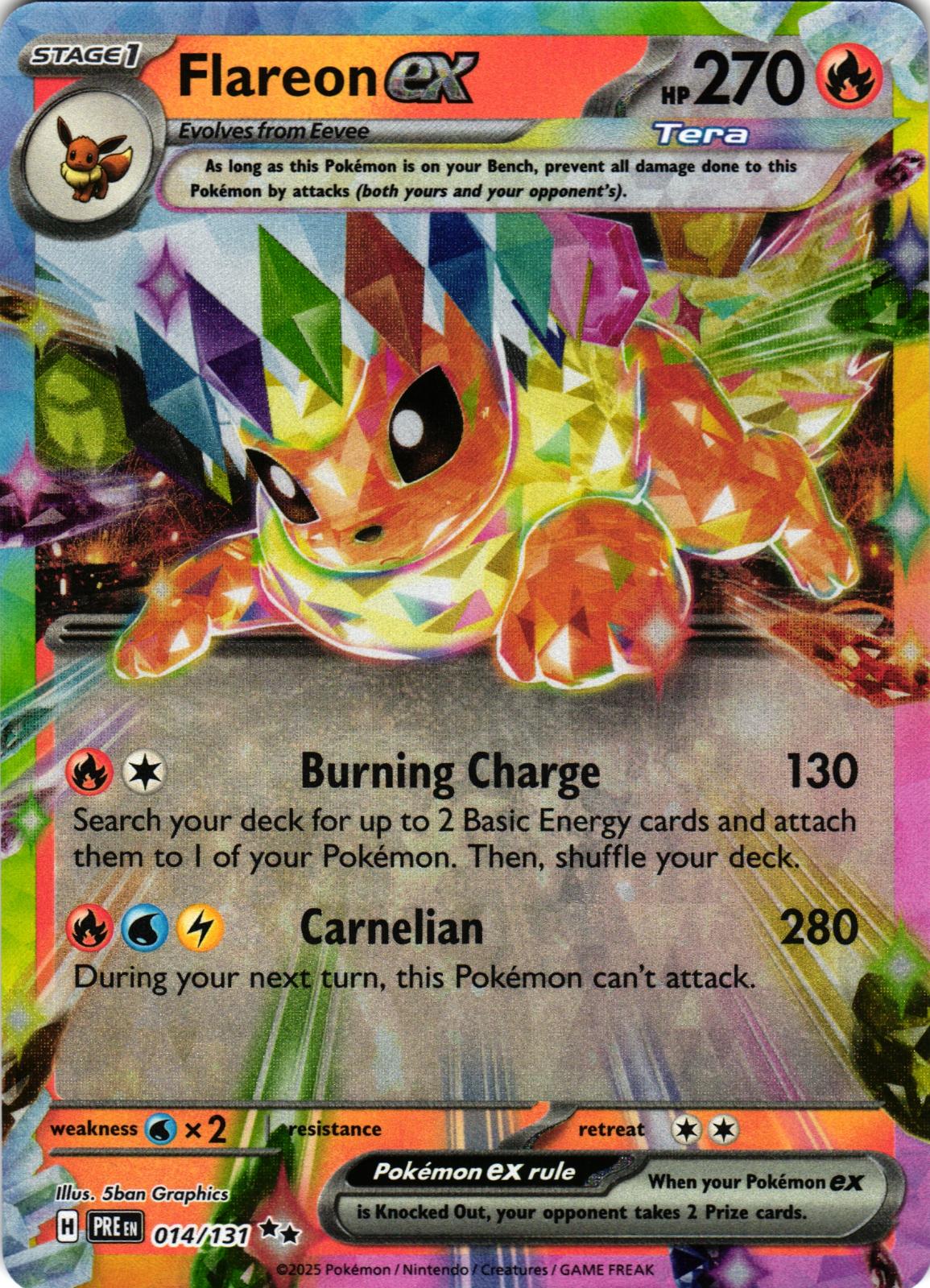 Flareon ex 014/131 Double Rare PRE: Prismatic Evolutions - Pokemon