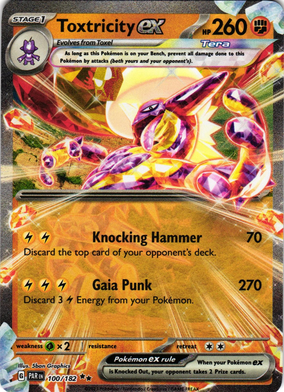 Toxtricity ex 100/182 Double Rare PAR: Paradox Rift - Pokemon