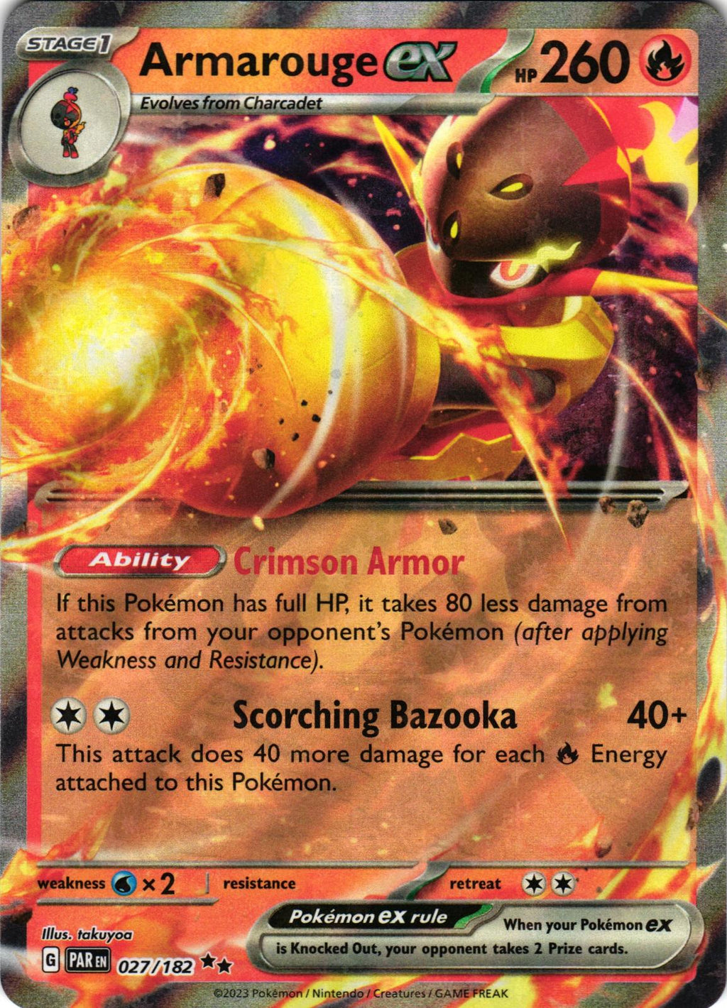 Armarouge ex 027/182 Double Rare PAR: Paradox Rift - Pokemon
