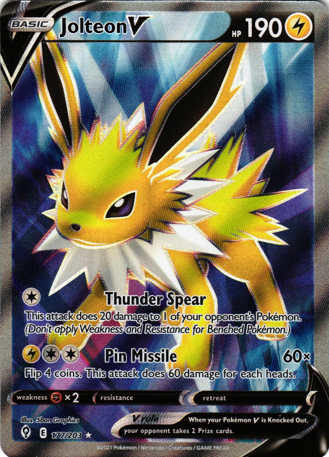 Jolteon V 177/203 Ultra Rare EVS: Evolving Skies - Pokemon