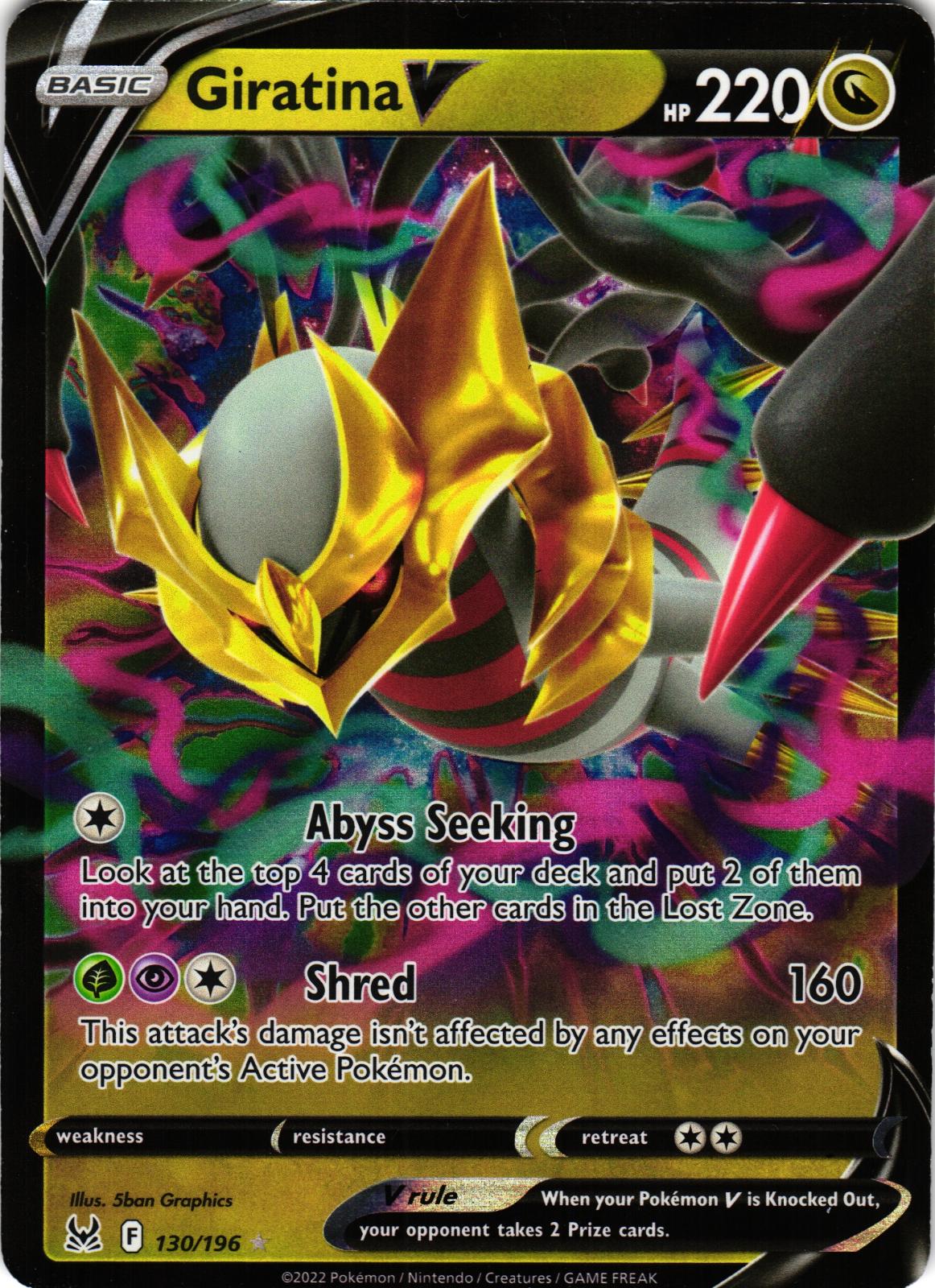 Giratina V 130/196 Ultra Rare LOR: Lost Origin - Pokemon