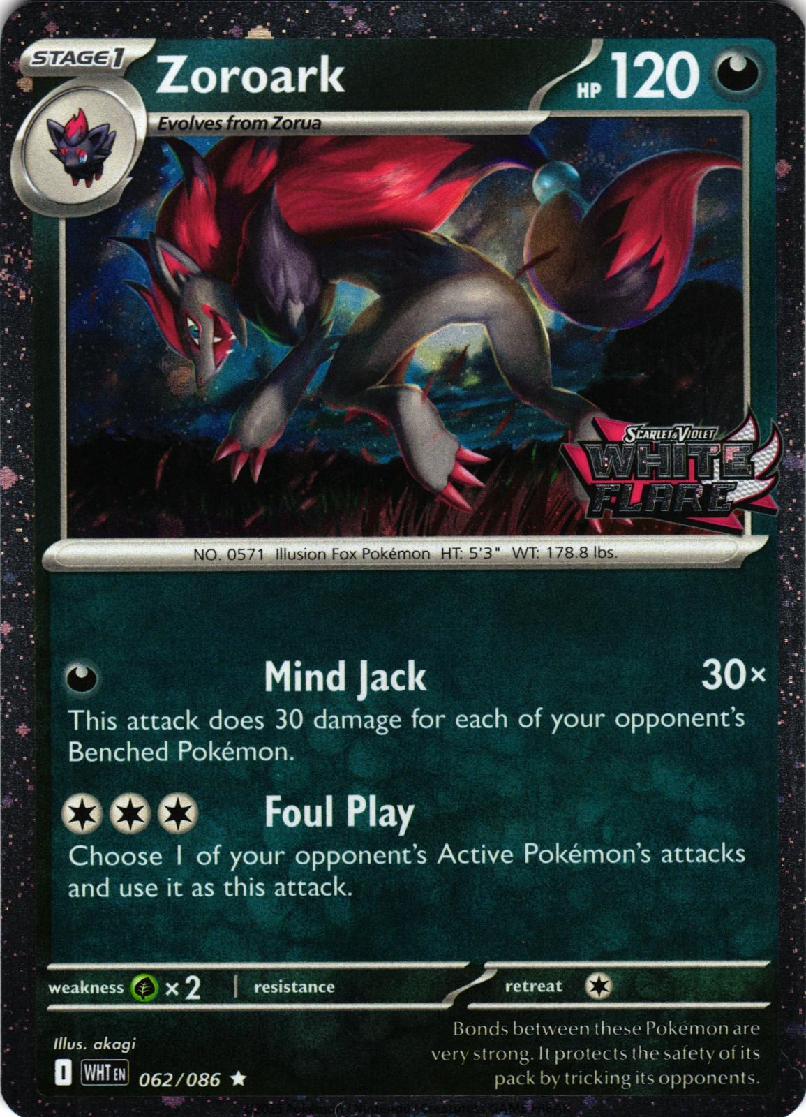 Zoroark 062/086 Rare WHT: White Flare - Pokemon