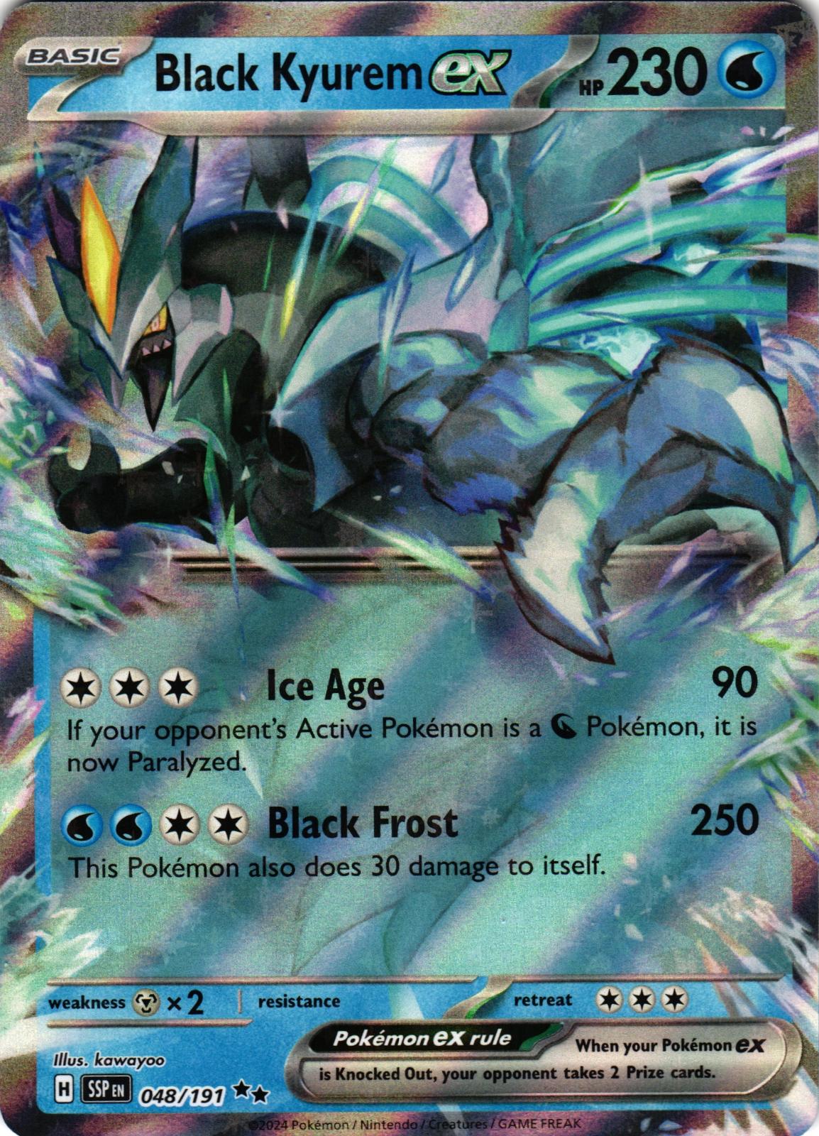 Black Kyurem ex 048/191 Double Rare Surging Sparks Pokemon