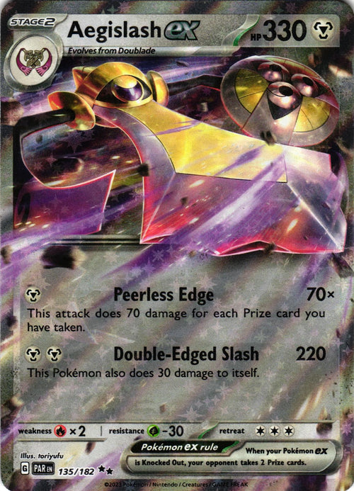 Aegislash ex 135/182 Double Rare PAR: Paradox Rift - Pokemon