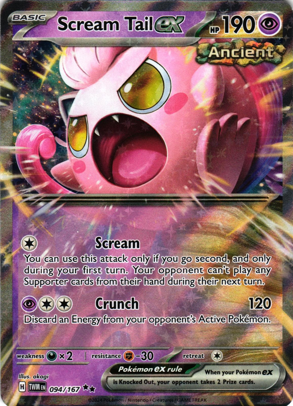 Scream Tail ex 094/167 Double Rare TWM: Twilight Masquerade - Pokemon