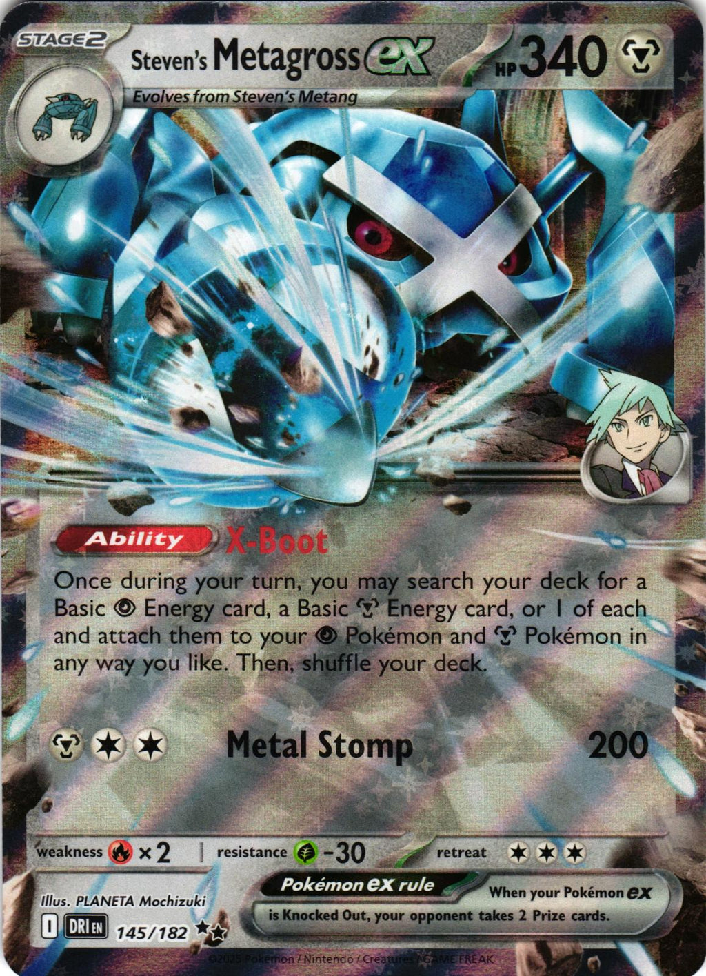 Steven's Metagross ex 145/182 Double Rare DRI: Destined Rivals - Pokemon