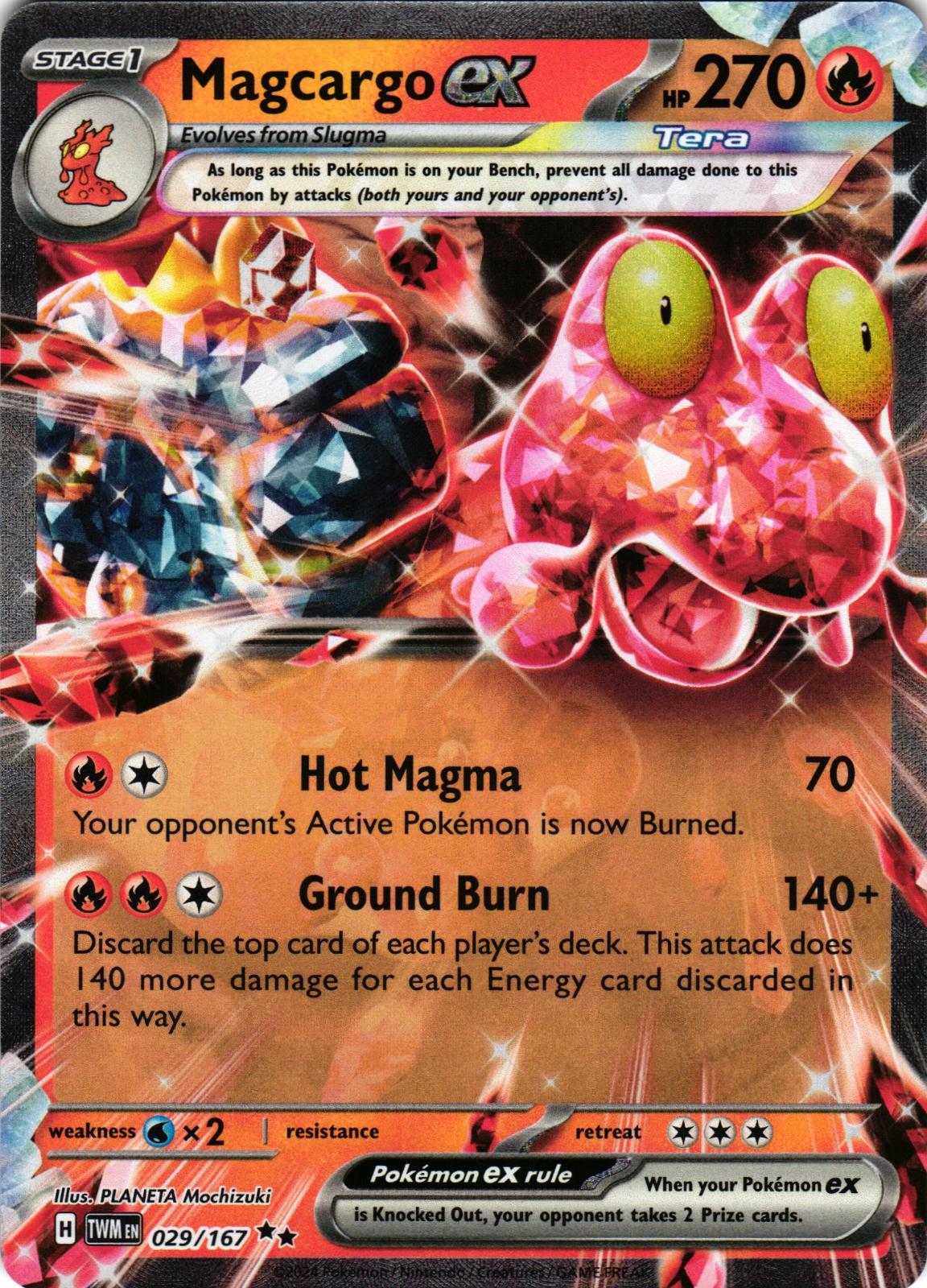 Magcargo ex 029/167 Double Rare TWM: Twilight Masquerade - Pokemon
