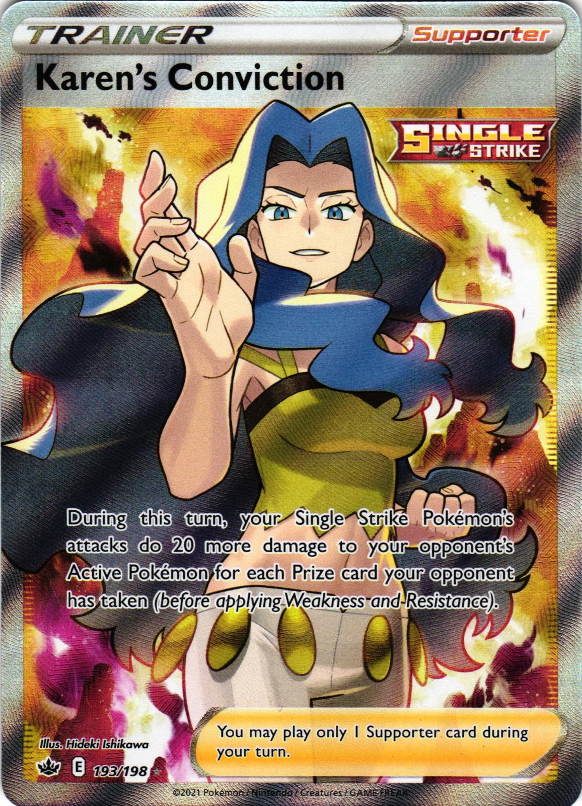Karen's Conviction 193/198 Ultra Rare CRE: Chilling Reign - Pokemon