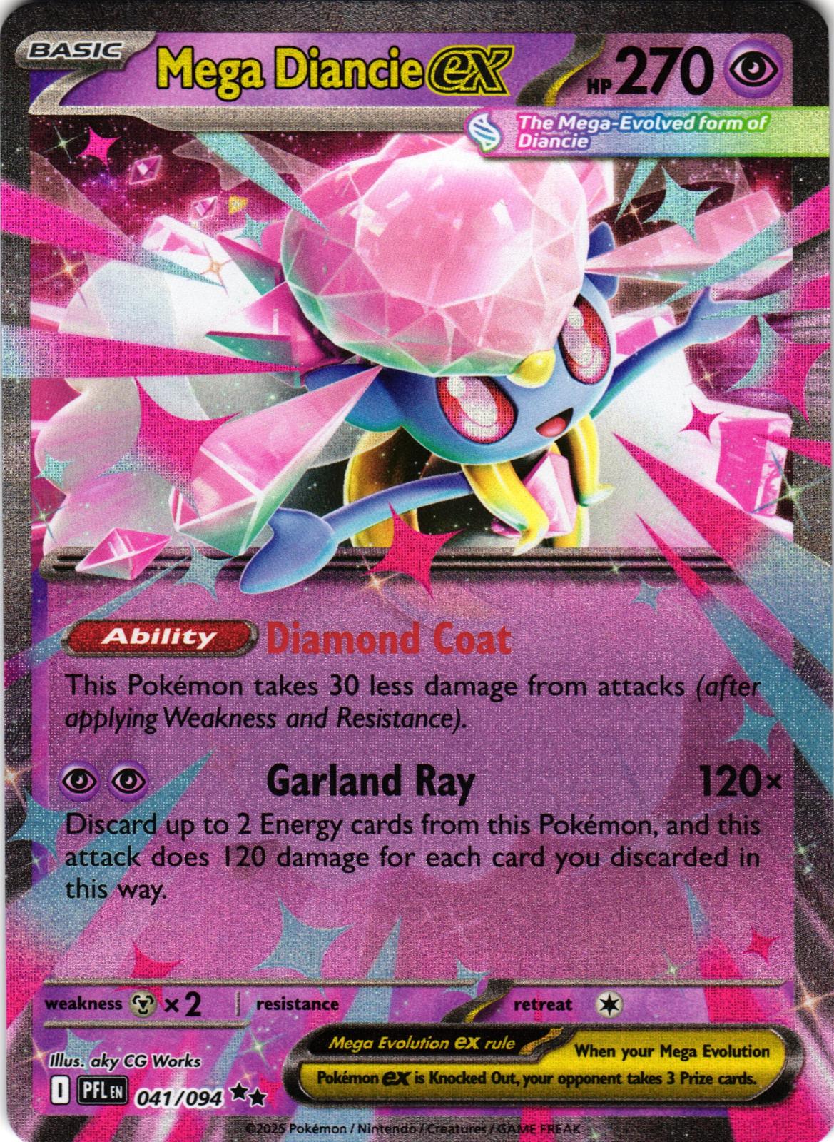 Mega Diancie ex 041/094 Double Rare PFL: Phantasmal Flames - Pokemon