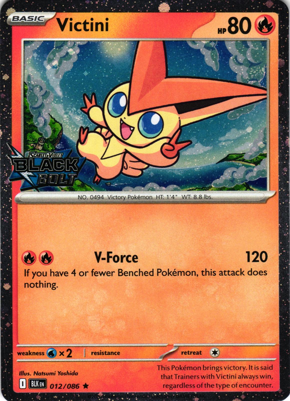 Victini (Black Bolt Stamped) 012/086 Rare MCAP: Miscellaneous Cards & Products 