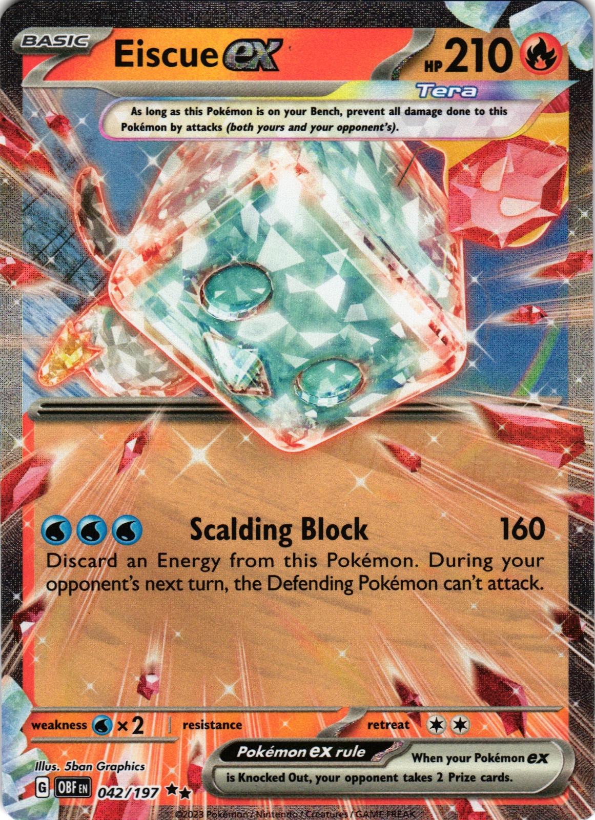 Eiscue ex 042/197 Double Rare OBF: Obsidian Flames - Pokemon