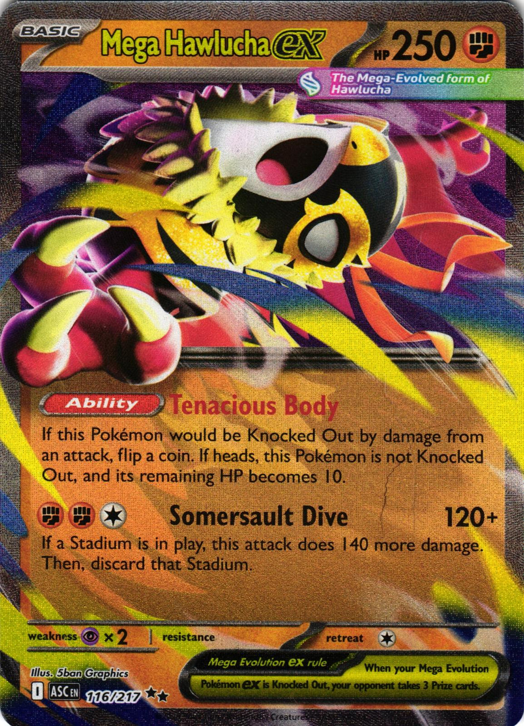 Mega Hawlucha ex 116/217 Double Rare ASC: Ascended Heroes - Pokemon