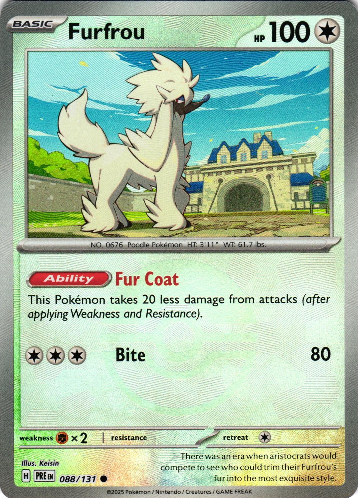 Furfrou (Poke Ball Pattern) 088/131 Common PRE: Prismatic Evolutions - Pokemon