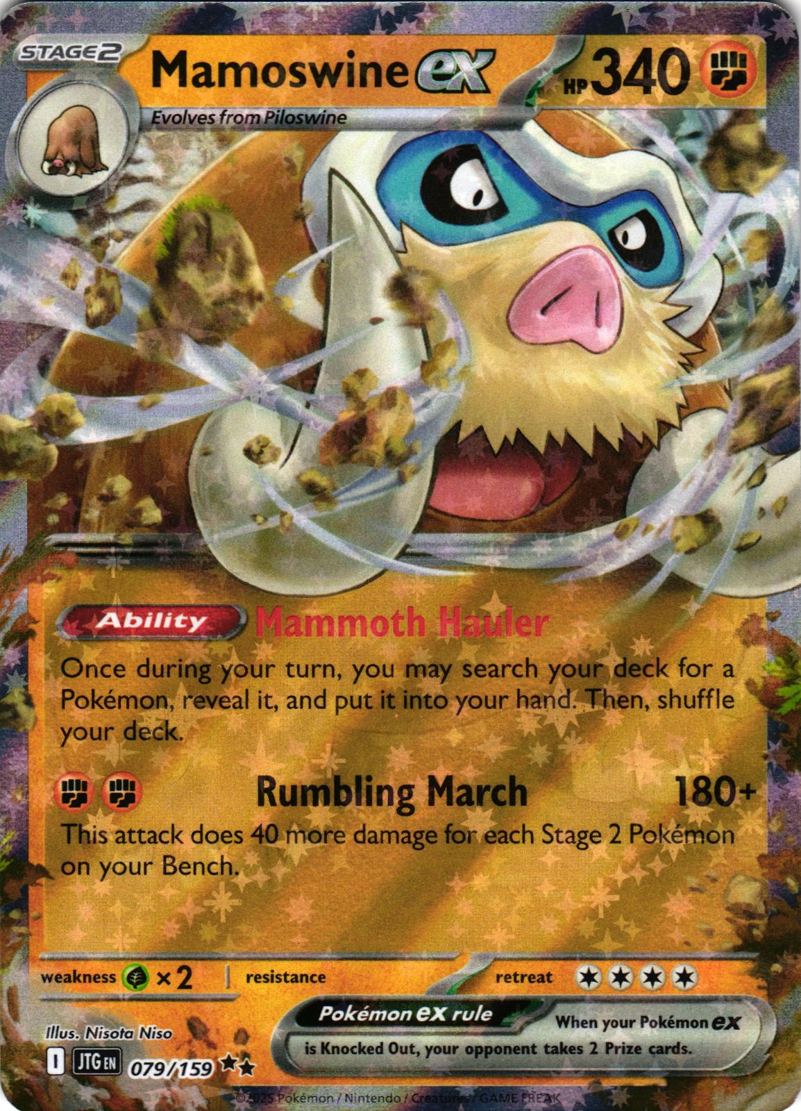 Mamoswine ex 079/159 Double Rare JTG: Journey Together - Pokemon