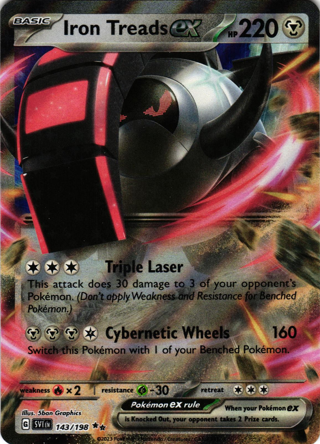 Iron Treads ex 143/198 Double Rare SVI: Scarlet & Violet - Pokemon