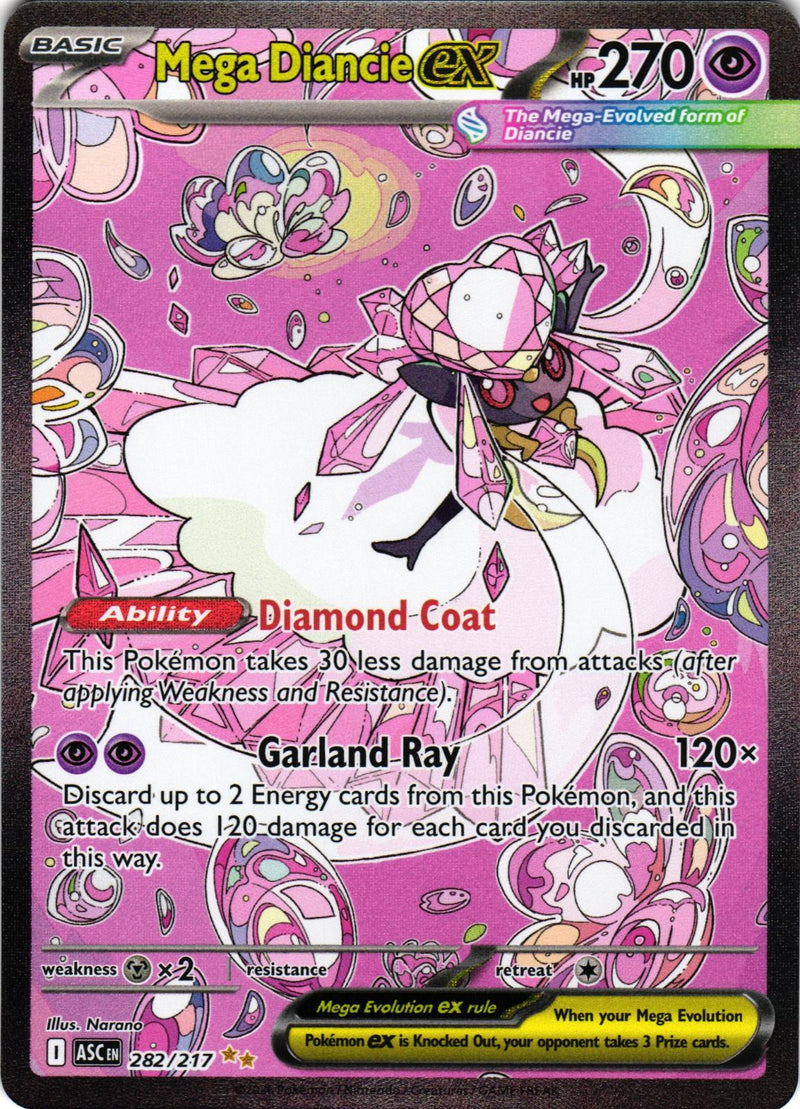 Mega Diancie ex 282/217 Special Illustration Rare Ascended Heroes Pokemon